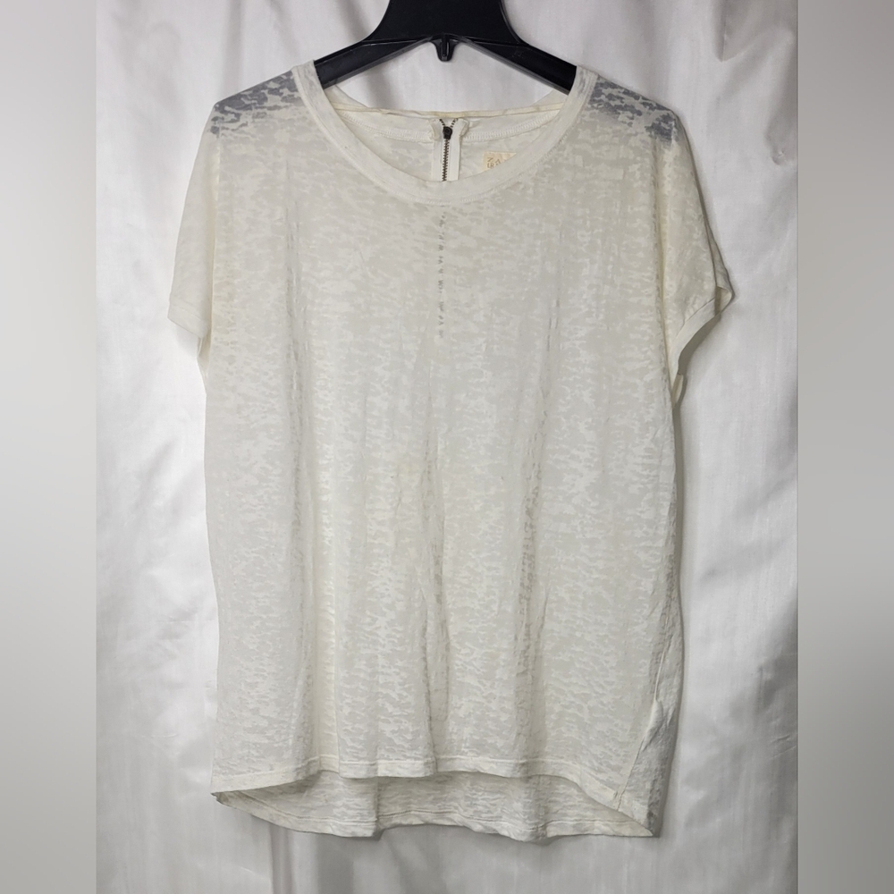 Zara Trafaluc sheer t-shirt, off white
